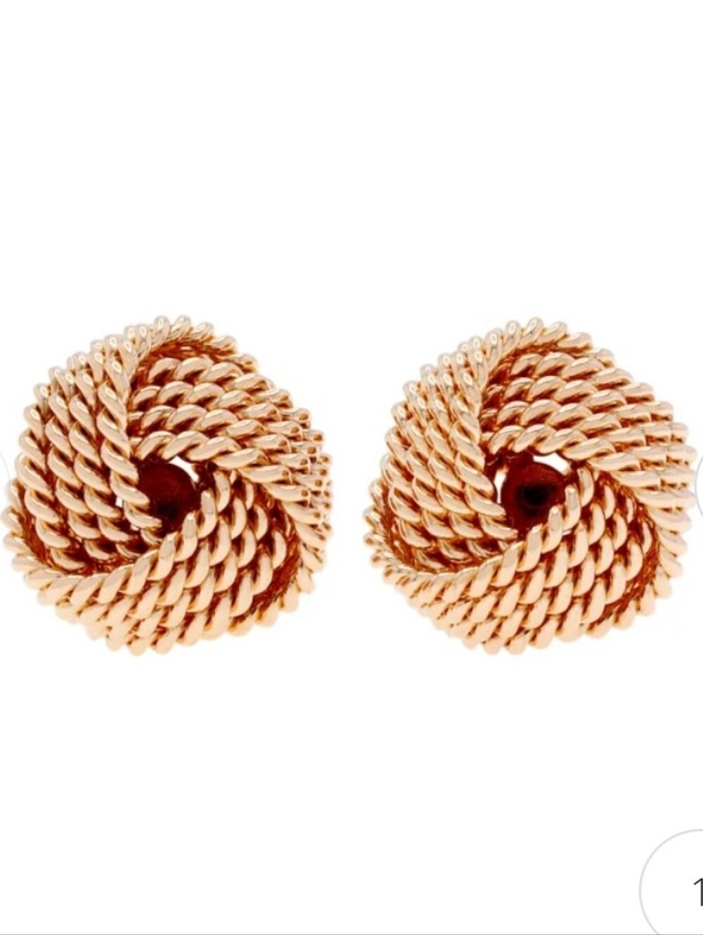 Tiffany 18k Rose Gold Twist Knot Stud Earrings